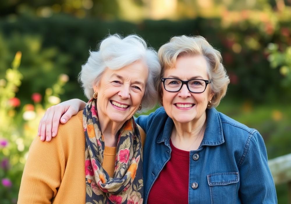 Caregiver reading a guide with elderly recipient